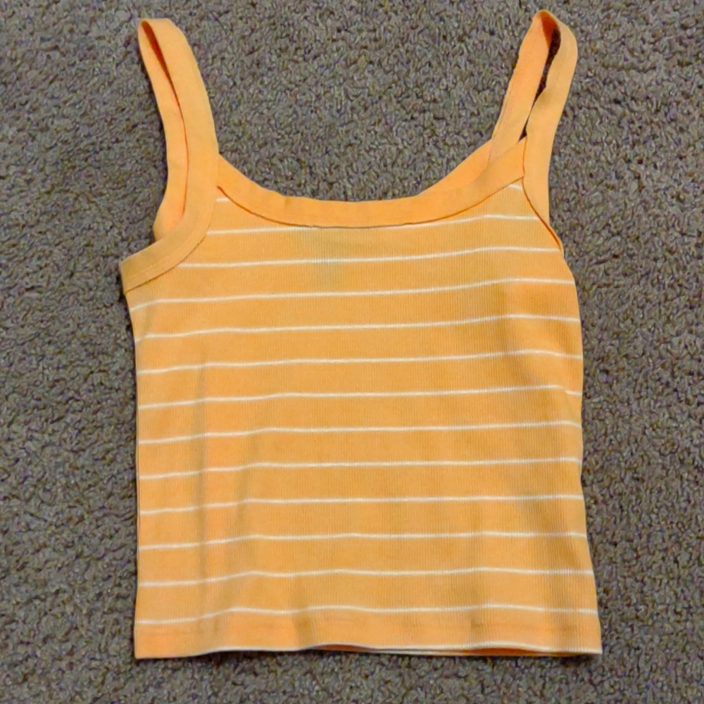 Yellow and white tank top